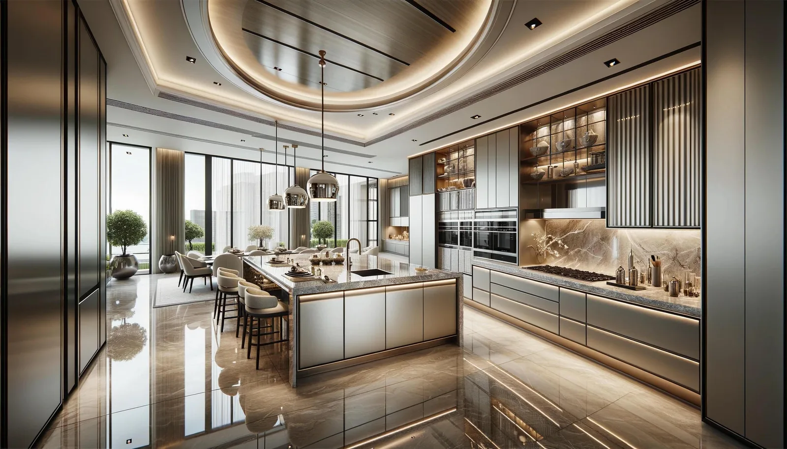 Luxurious spacious modern kitchen in a Tampa Bay home